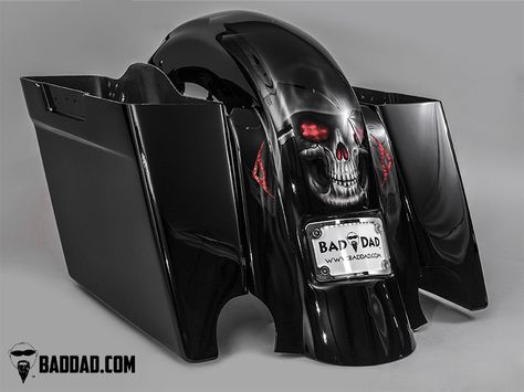 Bad Dad | Custom Bagger Parts for Your Bagger | Fender with Flush Brake Light & Flush Turn Signals Custom Bagger Parts, Custom Bike Parts, Homemade Motorcycle, Harley Gear, Motorcycle Helmet Design, Cafe Racer Moto, Hd Motorcycles, Custom Bagger, Custom Motorcycles Harley