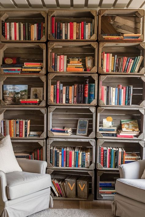 20 Book Storage Ideas [Easy To Copy] – craftydiyers.com Ideas For Book Storage, Creative Book Storage Small Spaces, Book Booth Design, Diy Book Storage Ideas, Clever Book Storage, Unique Book Storage Ideas, Creative Bookshelf Ideas, Creative Book Storage Ideas, How To Store Books