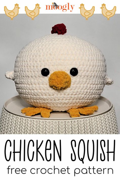 Crochet Chicken, Crochet Animals Free Patterns, Crochet Amigurumi Free Patterns, Crochet Amigurumi Free, Patterns Ideas, Haken Baby, Crochet Pillow, Fun Crochet Projects, Crochet Animal Patterns