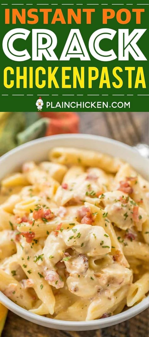 Chicken Ranch Pasta, Resep Pasta, Chicken Ranch, Pasta Penne, Instant Pot Pasta Recipe, Bacon Chicken, Pasta Chicken, Instant Pot Recipes Chicken, Instant Pot Dinner Recipes