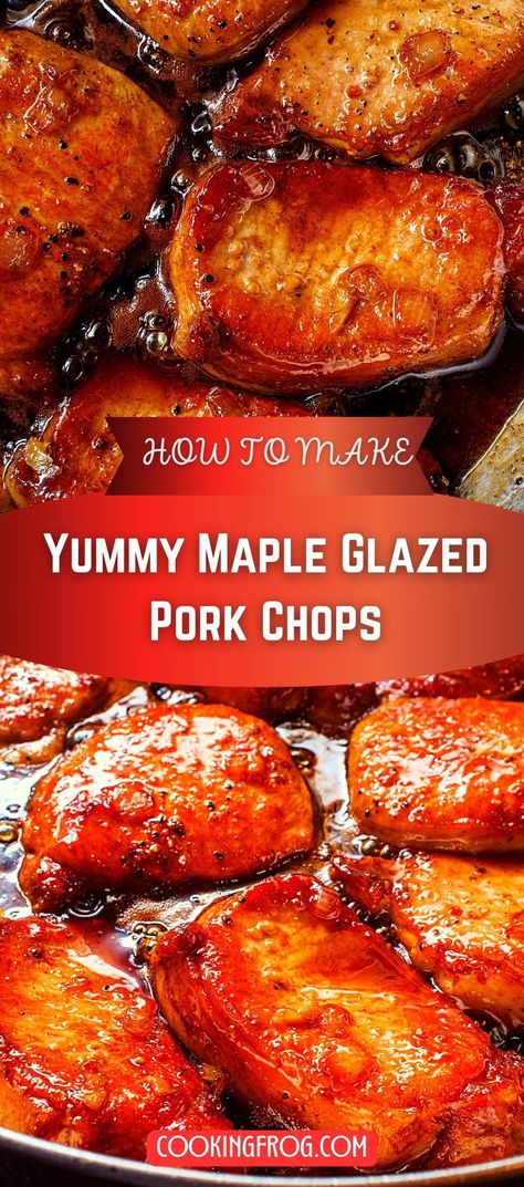 Pork Chops With Sweet Potatoes, Bourbon Pork Chops, Maple Glazed Pork Chops, Bourbon Pork, Pork Chops Easy, Glazed Pork Chops Recipes, Maple Bourbon Glaze, Bourbon Glaze, Glazed Pork Chops