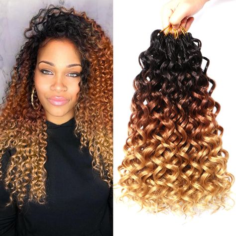 PRICES MAY VARY. Hair Material:GoGo Curl is made of Kanekalon hign-temperature synthetic fiber, which simulates the touch and feel of human hair.curly crochet hair is pre-looped, so it is easy to install. Variety of colors and sizes:1B,#4,T1B/27, T1B/30, T1B/30/27, Tgray and mixed Gray and more colors continue to be updated.6 Inch,8 Inch,10 Inch,14 inch and 18 inch 24 Inches Continuous update later, 8 packs/lot, Usually 8 packs are enough to make a full head. Hair Advantages：Gogo Curl Crochet Ha Sew Ins Black Women, Kima Ocean Wave Crochet Hairstyles, Crochet Mohawk Hairstyle, African Hairstyles Braids, Crochet Half Up Half Down Hairstyles, Crochet Styles For Black Women, Cute Crochet Hairstyles, Curly Crotchet Hairstyles, Bohemian Curly Hair