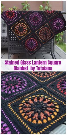 Grannysquares Crochet, Decorative Architecture, Square Blanket Crochet Pattern, Stained Glass Lantern, Lantern Pattern, Learn Reading, Granny Square Häkelanleitung, Crochet Queen, Motifs Granny Square