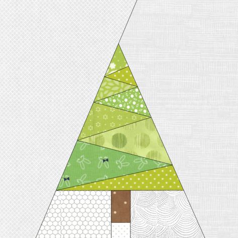 Free Quilt Pattern: Geometric Christmas Tree Paper Pieced PDF Pattern Sew Tree, Geometric Christmas Tree, Christmas Tree Paper, Tree Quilt Block, Free Paper Piecing Patterns, Tree Quilt Pattern, Geometric Christmas, Christmas Tree Quilt, Christmas Patchwork