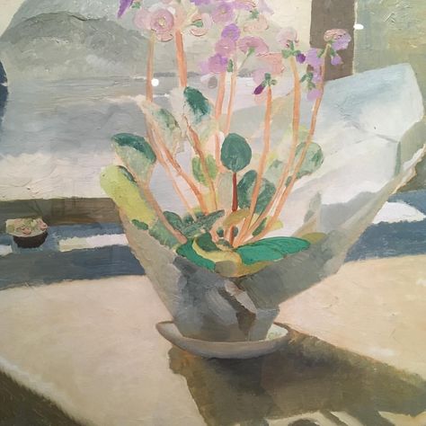 Winifred Nicholson, Primulas, 1921; one of my favourites at Pallant House from Virginia Woolf Winifred Nicholson, Manchester Art, Art Uk, Still Life Art, Still Life Painting, Window Sill, 그림 그리기, Artist Inspiration, Female Art