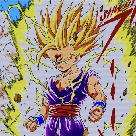 Gohan Ssj2 Manga, Gohan Cell Saga, Gohan Manga Color, Gohan Art, Ssj2 Gohan, Dragon Ball Z Manga, Gohan Vs Cell, Teen Gohan, Gohan Ssj2