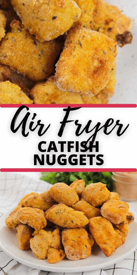 Air Fryer Catfish Nuggets are sure to impress, whether you're a catfish fan or just looking to try a new fish recipe! They are quick to make, family friendly, and offer a delightful crunch with each bite. Air Fryer Catfish Nuggets, Catfish Nuggets Recipes, Air Fryer Catfish, Fried Catfish Nuggets, Catfish Nuggets, Fried Catfish Recipes, Grilled Catfish, Air Fried Fish, Southern Fried Catfish