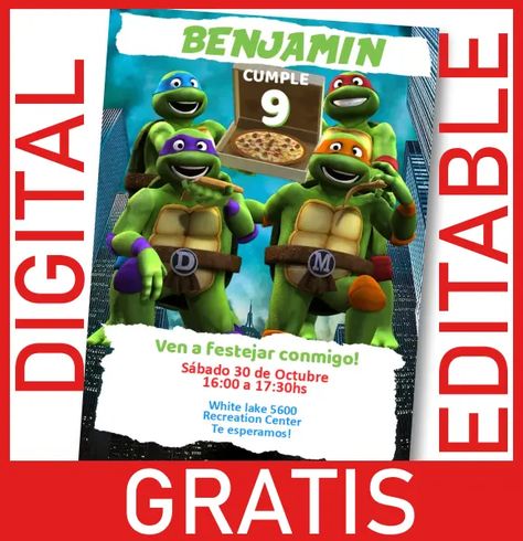 Ninja Turtle Birthday Invitations Template, Ninja Turtle Invitations Template, Tmnt Invitations Template, Teenage Mutant Ninja Turtles Invitations, Ninja Turtle Party Invitations, Ninja Turtle Invitations Free, Ninja Turtles Birthday Invitations, Turtle Invitations, Joshua Birthday