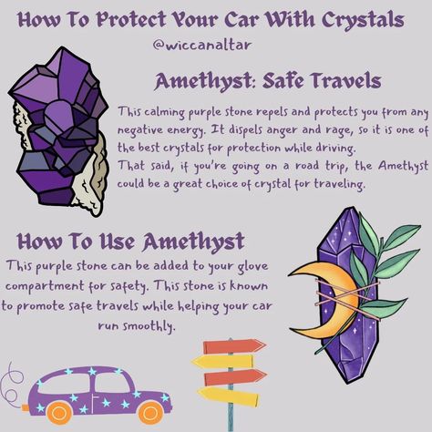 Crystals & Love ✨’s Instagram profile post: “How to protect your car with crystals 💜” Crystals For Travel, Gemstones Chart, Powerful Crystals, Car Protection, Tarot Meanings, Health Heal, Love S, Baby Witch, Crystal Healing Stones