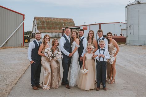 Champagne Bridesmaid Dresses With Navy Blue Groomsmen, Champagne And Navy Wedding, Navy And Champagne Wedding Colors, Groomsmen Jeans, Navy Blue Groomsmen, Groomsmen Colours, Blue Groomsmen, Navy Groom, Champagne Wedding Colors