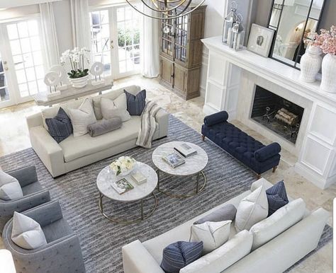 Ultra Luxury Living Room, Living Motivation, Motivation Design, Design Motivation, Bobs Furniture, Living Room Sets Furniture, Elegant Living Room, Blue Living Room, Household Furniture