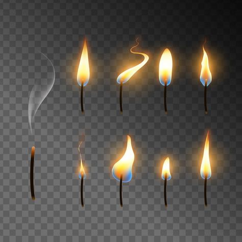 Collection of candles flame | Free Vector #Freepik #freevector #fire #smoke #flame #sparkle Candle Drawing Art, Drawing Flames, Candle Illustration, Candle Fire, Candle Drawing, Fire Candle, Fire Drawing, Flame Art, Painted Candles