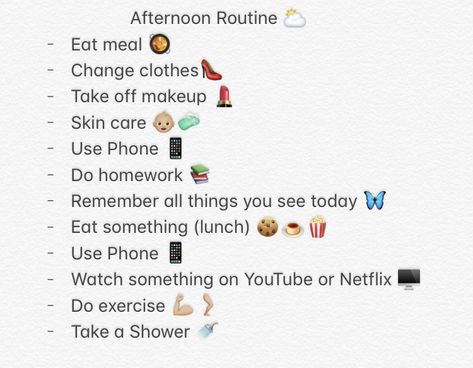 That Girl Afternoon Routine, Afternoon Routine Ideas, Afro Hair Care Routine, Afternoon Routine, School Night Routine, Daily Routine Habits, Nice Thoughts, School Routine For Teens, Afternoon Slump