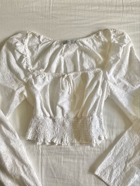 White Milkmaid Top Outfit, Cottagecore Tops, Mirror Palais, Outfit Ideas Spring, Hollister Crop Tops, Milkmaid Top, Sell Dresses, Charity Shops, Square Neck Long Sleeve