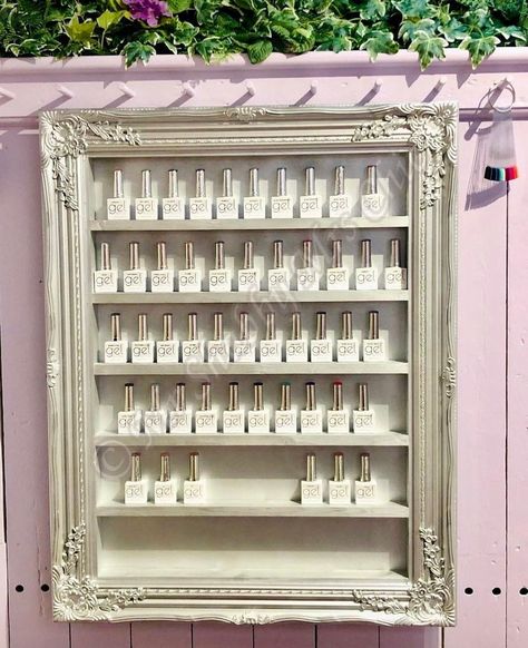 Nail Polish Racks, Nail Rack, Nail Polish Rack, Polish Display, Glitter Overlays, Unique Nails, Wall Ideas, Hair Tools, Gel Polish