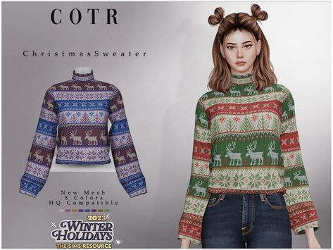 The Sims Resource - Christmas Sweater T-536 Sims 4 Cc Christmas Clothing Patreon, Sims4 Christmas Clothes, Christmas Sims 4 Cc Clothes, Sims 4 Cc Christmas Clothing, Ts4 Christmas Cc, Sims 4 Christmas Cc Clothes, Sims 4 Christmas Cc, Sims 4 Seasons, Christmas City