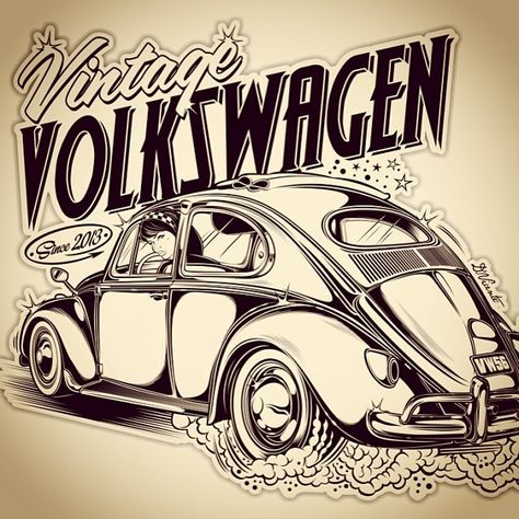 75 Likes, 2 Comments - David Vicente (@dvicente777) on Instagram: “Logo Vintage Volkswagen...” Bentley Auto, Beetle Drawing, Van Volkswagen, Van Vw, Volkswagen Fox, Vw Sedan, Vw Art, Volkswagen New Beetle, Cool Old Cars