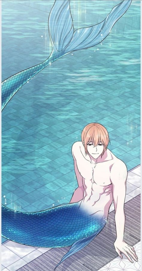 Mermaid Boy, Mermaid Anime, Male Mermaid, Mermaid Artwork, A Mermaid, Mermaid Tail, Anime Boys, Mermaid, Anime