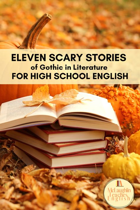 11 Scary Stories of Gothic in Literature for High School English. These 11 stories are a perfect introduction to Gothic Literature. Each with ideas on on how use them in the classroom. Teaching Short Stories, Teaching American Literature, Gothic Stories, High School Literature, Gothic Literature, Teaching Lessons Plans, Horror Literature, Literature Lessons, Ap Literature