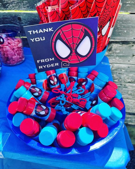 Spiderman Loot Bag Ideas, Birthday Ideas Games, Spiderman Games For Kids, Spiderman Birthday Ideas, Loot Bag Ideas, Spiderman Birthday Party Decorations, Spiderman Birthday Cake, Marvel Birthday Party, Spiderman Theme