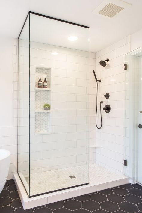 Bath Shower Ideas, Restroom Renovation, Bathroom Redecorating, Master Bath Shower, Modern Bathroom Remodel, Full Bathroom Remodel, Bathroom Shower Walls, Farmhouse Shower, Bathroom Remodel Pictures