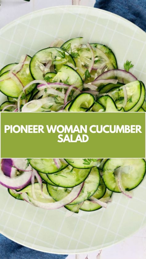 This easy Pioneer Woman Cucumber Salad is a quick, refreshing side dish perfect for any meal. With simple ingredients like crunchy cucumbers, tangy apple cider vinegar, and fresh dill, it’s both light and flavorful. You can easily adjust the herbs or add a bit of sweetness to suit your taste! Best Cucumber Salad Recipes, Apple Cucumber Salad, Cucumber Salad Recipes Vinegar, Cucumber Apple Salad, Cumber Salad Recipe, Cucumber Salad Apple Cider Vinegar, Easy Cucumber Salad Vinegar, Cucumber And Onion Salad Vinegar Sugar, Season Cucumbers