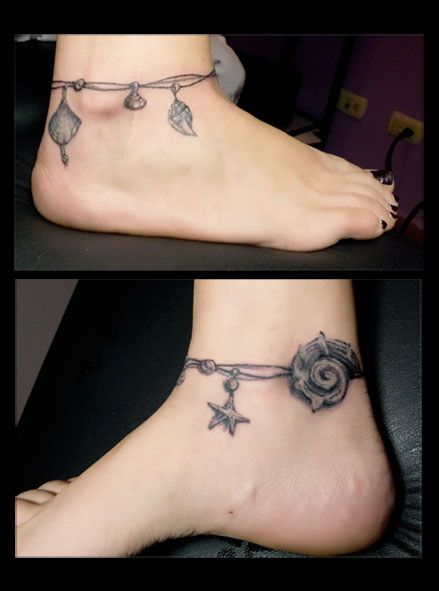 tattoo seashell anklet..the more I think about it....the more I want this.  I'm going to make changes to this one to make it mine. Lotusblume Tattoo, Seashell Tattoos, Shell Tattoos, Ankle Bracelet Tattoo, Anklet Tattoos, Beach Tattoo, Geniale Tattoos, Tattoo Bracelet, Tattoo Cover