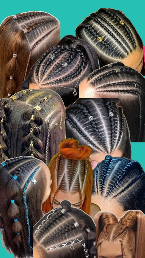 White Girl Braids, Hair Braid Patterns, Easy Hairstyles For Thick Hair, Braided Cornrow Hairstyles, Sports Hairstyles, Athletic Hairstyles, Festival Hair, Cornrow Hairstyles, Crazy Hair Days