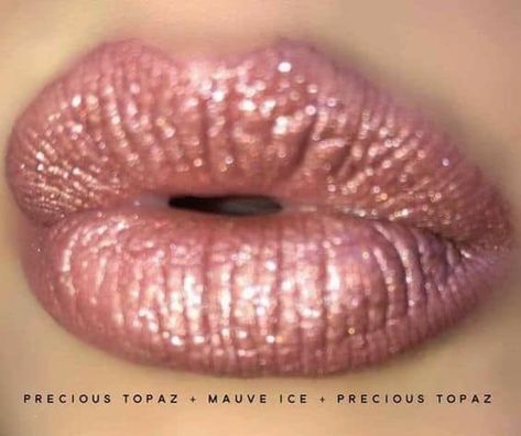 Precious topaz and mauve ice lipsense Mauve Ice Lipsense, Winter Lip Color, Lipsense Combos, Vampy Lips, Lip Sense, Winter Lips, Light Pink Lip Gloss, Senegence Lipsense, Long Hair Tips