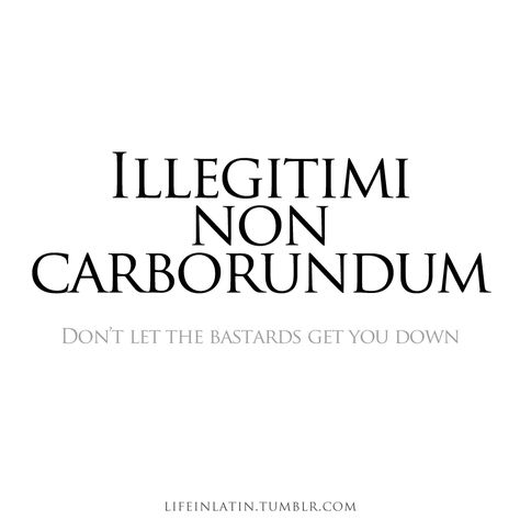 Illegitimi non carborundum - Don’t let the bastards grind you down. Illegitimi Non Carborundum, Latin Quote Tattoos, Latin Tattoo, Latin Mottos, Latin Quotes, Latin Language, Latin Phrases, Unusual Words, Latin Words