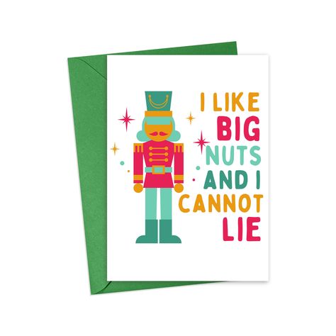 Dirty Christmas Cards, Christmas Cards For Boyfriend, Nutcracker Funny, Funny Christmas Cards Diy, Nutcracker Gifts, Boyfriend Christmas Card, Funny Xmas Cards, Funny Holiday Cards, Pop Culture Gifts