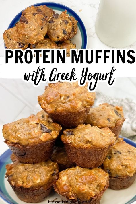 These easy to make, delicious greek yogurt protein powder muffins are an amazing greek yogurt protein recipe. These protein muffins make the perfect breakfast for school mornings or after workout recovery breakfast for mom and dad. Greek Yogurt Protein Powder Muffins, Greek Yogurt Breakfast Muffins, Protien Muffins Greek Yogurt, Greek Yogurt Muffins Gluten Free, Greek Yogurt Oatmeal Muffins, Protein Powder Oatmeal Muffins, High Protein Muffins No Protein Powder, Easy Recipes With Greek Yogurt, Protein Muffins No Protein Powder