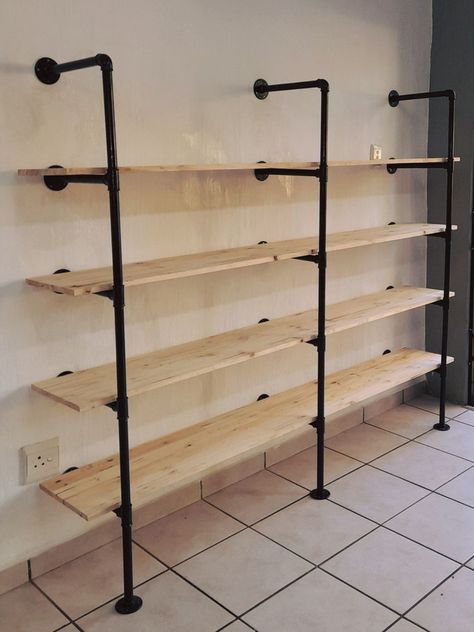 Metal pipe shelves