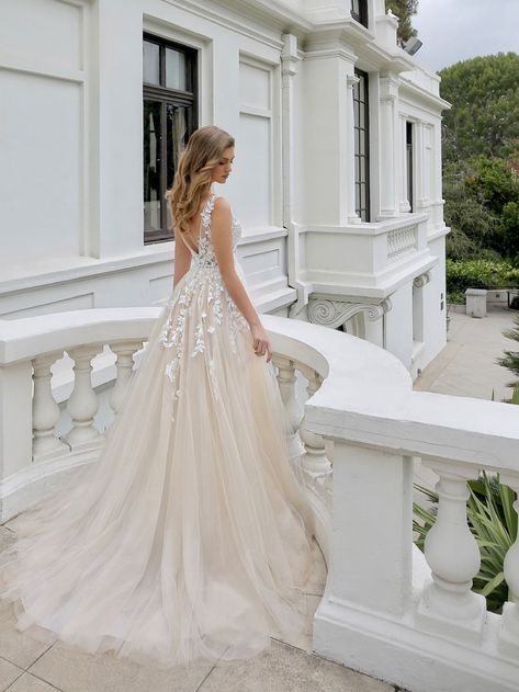 Mikayla | Enzoani Wedding Day Dresses, Blue By Enzoani, Wedding Dresses 2020, Applique Wedding, Applique Wedding Dress, Wedding Dress Pictures, Dream Wedding Ideas Dresses, Backless Wedding, Dress Out