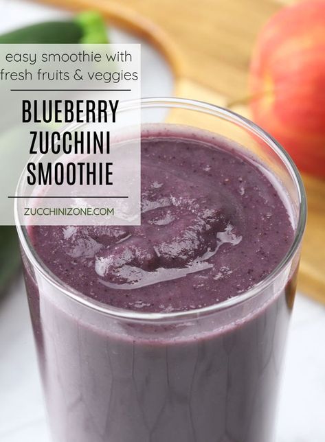 Blueberry zucchini smoothie recipe by Zucchini Zone. This blueberry zucchini smoothie is a simple smoothie recipe made with fresh fruits and veggies like zucchini, apples, celery, and blueberries. The perfect way to start your day off right! #blueberryzucchinismoothie #zucchinismoothie #blueberrysmoothie #smoothierecipe #recipe Smoothie With Zucchini, Zucchini Juice Recipe, Smoothie Recipes With Vegetables, Zucchini Smoothie Recipes, 800g Challenge, Dr Sabi, Zucchini Apples, Veggie Smoothie Recipes, Zucchini Smoothie