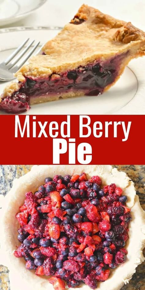 Mixed Berry Pie Recipe | Serena Bakes Simply From Scratch Sour Cream Pie Crust, Frozen Berry Pie, Mixed Berry Pie Filling, Mixed Berry Pie Recipe, Sour Cream Pie, Berry Pie Filling, Berry Pie Recipe, Fruit Pie Recipe, Triple Berry Pie