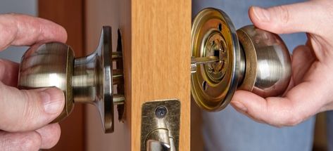 Fit a New Door Handle in 9 Steps Old Fashioned Key, Interior Door Knobs, Open Bathroom, Lock Repair, Automotive Locksmith, Old Keys, Locksmith Services, Bathroom Door, Bathroom Doors