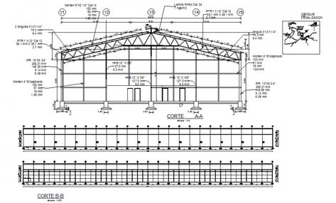 Warehouse Drawing, Warehouse Plan, Structure Drawing, Interior Partition, Warehouse Project, Water Factory, Roof Truss Design, Drawing Details, Metal Building Designs