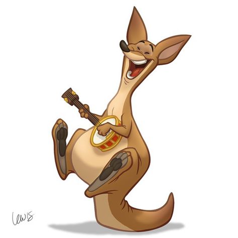 Banjo kangaroo! #kangaroo #banjo #banjoanimals Kangaroo Character, Kangaroo Drawing, Glasses Ideas, Bali Art, Animation Ideas, Animal Character, Painted Glasses, Animal Designs, Design Animation