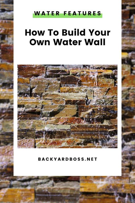 Do you want to add a decorative water wall to a room in your house, but it's not in the budget? In this guide, we describe how to build a water wall at home for a fraction of the cost. You can elevate any space with your own decorative water feature. Add a personal touch to complement the decor in your home by staining or painting the wood to fit in with the other furniture in the space or selecting a different tile for the surface of the wall. Diy Water Feature Wall, Wall Mounted Water Feature, Water Wall Diy, Fountain Tile, Diy Stone Wall, Massage Office, Water Wall Fountain, Diy Water Feature, Walled Courtyard