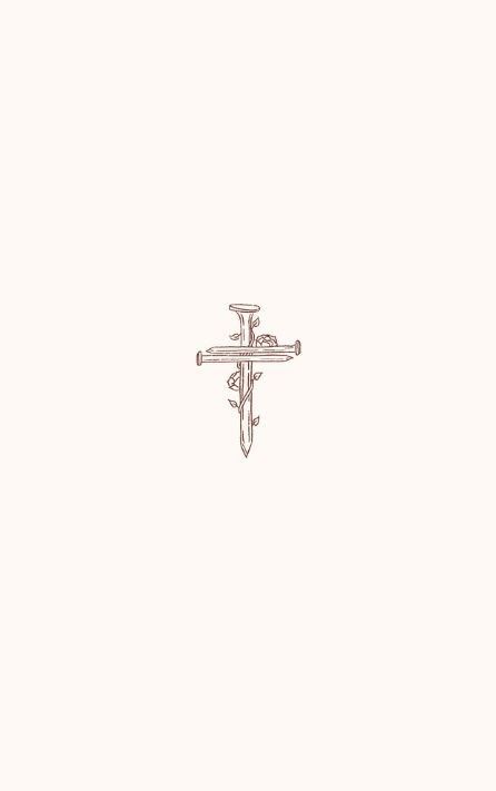 Christian Nail Tattoo, Small Tattoo Ideas Biblical, Mini Bible Tattoos, Cross Only What You Did This Year, Minimalist Cross Wallpaper, Minimalist God Tattoo, Western Cross Wallpaper, As Far As The East Is From The West Tattoo, Minimalist Tattoo Bible