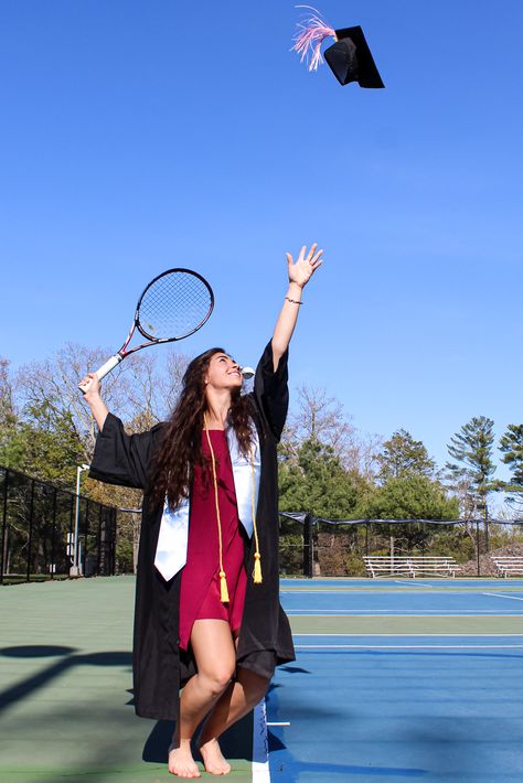 Tennis Pics Photo Ideas, Tennis Sr Pictures, Senior Picture Ideas For Guys Tennis, Tennis Graduation Pictures, Tennis Senior Pictures, Track Senior Pictures, Baseball Senior Pictures, Tennis Photoshoot, College Grad Photos