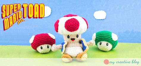 Super Mario Bros. Toad - Crochet Pattern   My most favorite games are ones by Nintendo made during 80-90s. They are simple and fun games with simple concepts. I love all the Mario games and some of my favorite characters are the more animal type ones. Well, I made myself a Yoshi and a Birdo, but one that I was missing and love was Toad. Super Mario Bros Toad, Mario And Luigi Hats, Super Mario Hat, Mario Crochet, Mario Hat, Crochet A Bear, Pokemon Crochet Pattern, Single Crochet Decrease, Super Mario Brothers