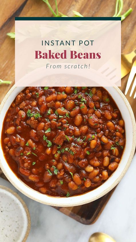 Easy Baked Beans Recipe, Instant Pot Baked Beans, Baked Beans From Scratch, Simple Baked Beans Recipe, Recipes With Kidney Beans, Easy Baked Beans, Bbq Baked Beans, Baked Beans Recipe, Homemade Baked Beans