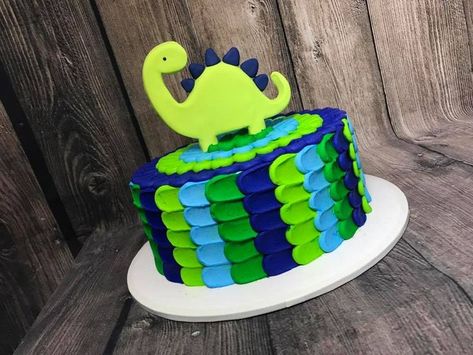 Blue And Green Dinosaur Cake, Dino Birthday Cake Simple, Dino Smash Cake 1st Birthdays, Dinosaur Smash Cake 1st Birthdays, Cute Dinosaur Birthday Cake, Dinosaur Cookie Cake, Dinosaur 1st Birthday Cake, Dinosaur Sheet Cake, Dino Smash Cake