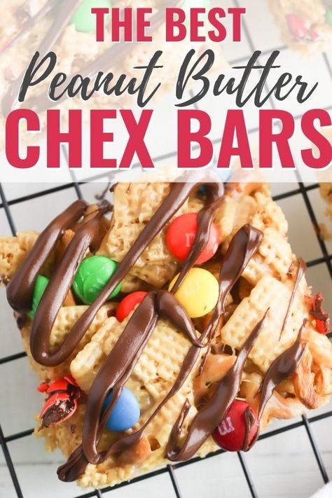 Chex Cereal Bars, Chex Bars, Peanut Butter Chex, Peanut Butter Cereal Bars, Peanut Butter Cereal, Cereal Bars Recipes, Kid Friendly Dessert, Peanut Butter Candy, Salty Treats