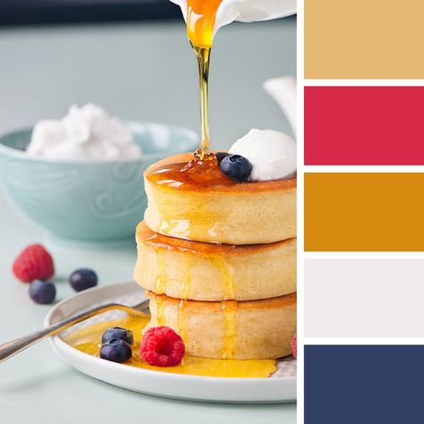 Pancake Color Palette, Berry Pancakes, Food Inspired, Artwork Inspiration, Color Pallete, Diy Pom Pom, Color Schemes Colour Palettes, Palette Ideas, Colour Palettes