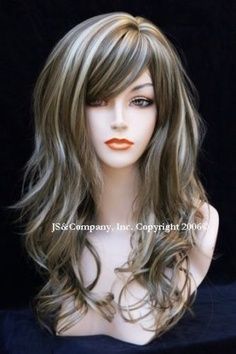 Image result for dark brown hair with gray highlights Brown Hair With Silver Highlights, Full Bangs, Brown Hair With Blonde Highlights, Ash Brown, Hair Color Highlights, Brown Blonde Hair, Long Layered Hair, Dark Brown Hair, Great Hair