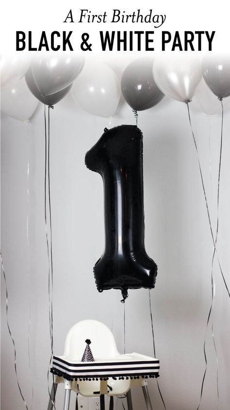 White Birthday Party Theme, Monochromatic Food, Monochromatic Party, Black And White Birthday Party, 21st Birthday Balloons, Black And White Birthday, White Birthday Party, Boys First Birthday Party Ideas, Boys 1st Birthday Party Ideas