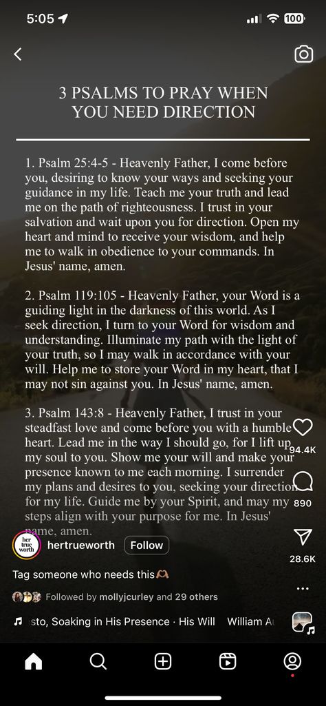 Bible Verse For Direction, Prayers With Scripture, Scripture On Faith, What I Like About You, Comforting Bible Verses, Christian Bible Study, Christian Girl, Bible Study Lessons, Night Prayer